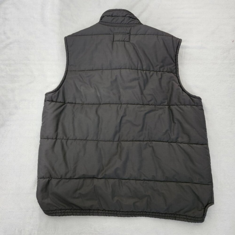 OLD NAVY Men's‎ Vintage Snap Button Insulated Vest XL Grey Brown Fall Warm Cozy - Picture 2 of 9